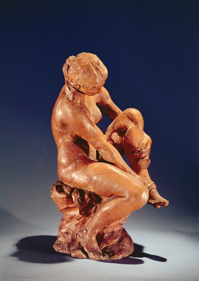 Woman taking off her stockings, c.1870 by Aime Jules Dalou